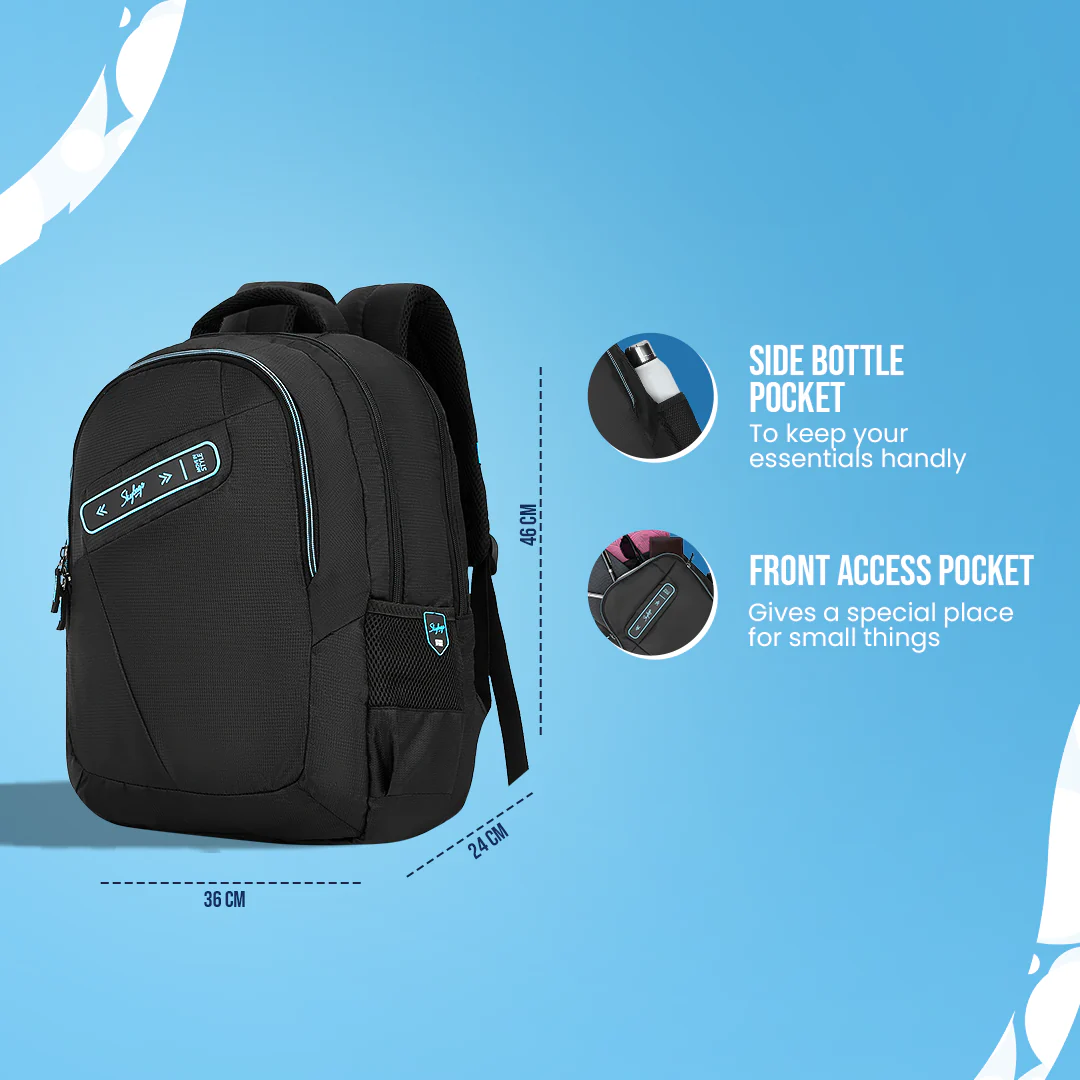 Skybags Network Laptop Backpack (E) Black - Image 4
