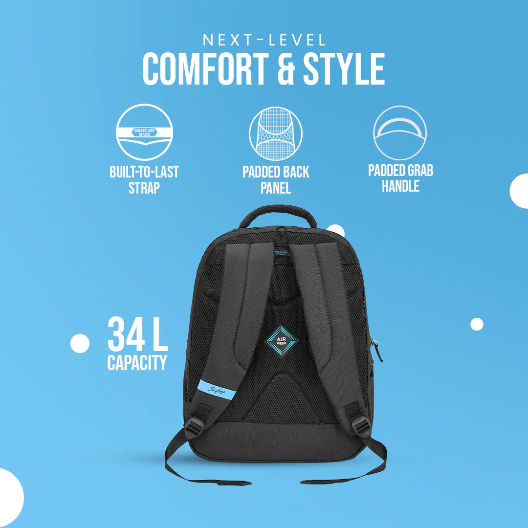 Skybags Network Laptop Backpack (E) Black - Image 5