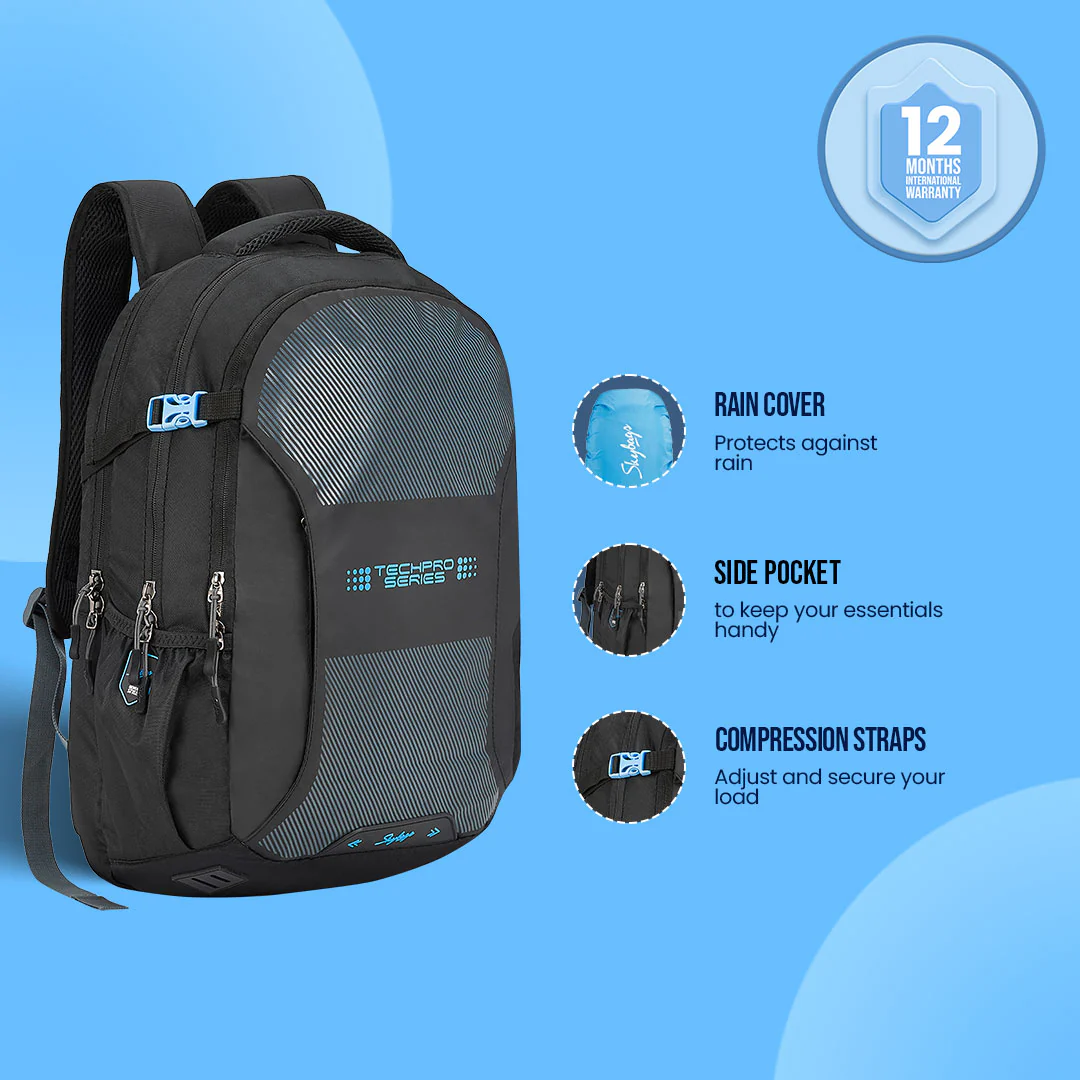 Skybags Network Nxt 01 (E) Laptop Backpack Black - Image 4