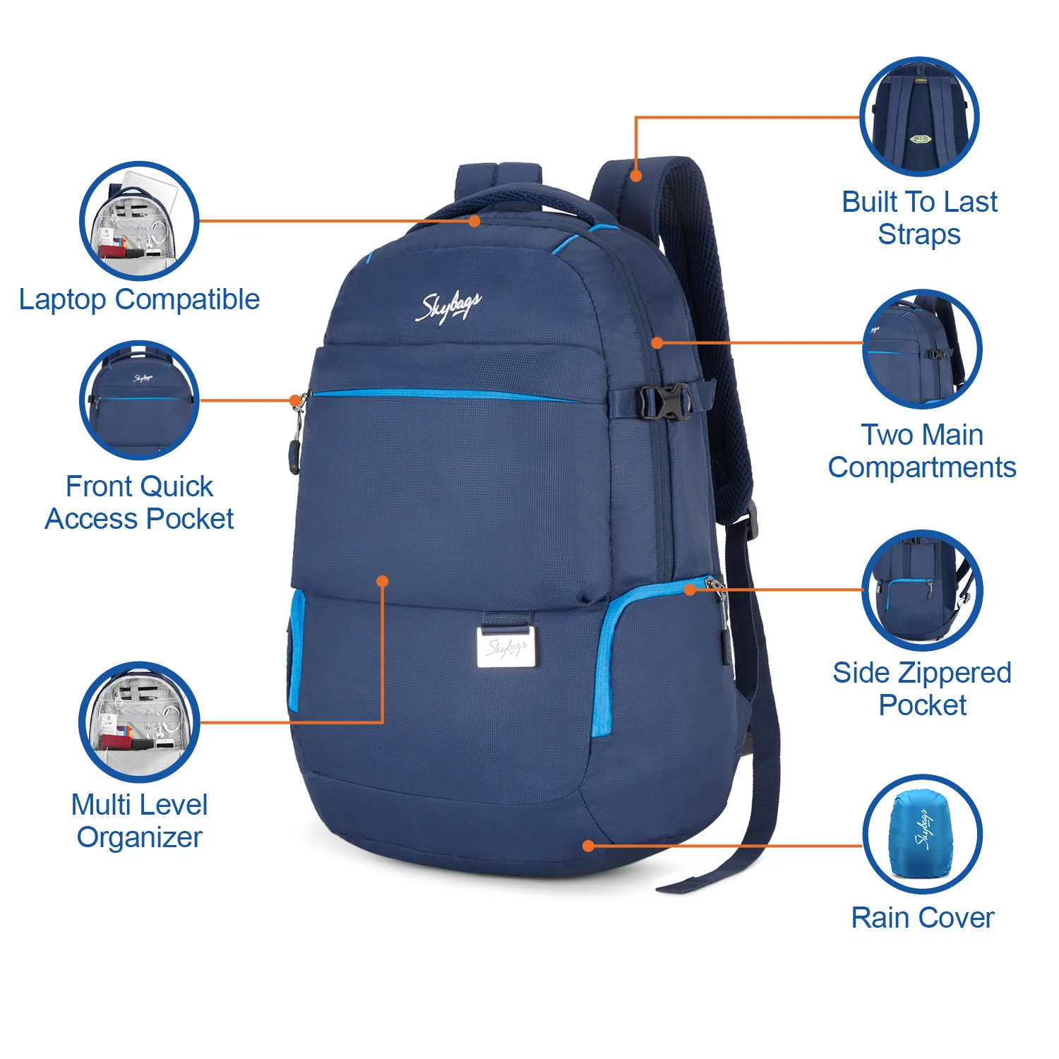 Skybags Network Pro 01 Laptop Bp (E) Blue - Image 9