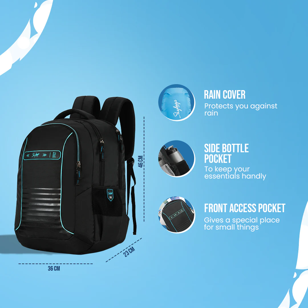 Skybags Network RC  Laptop Backpack (E) Black - Image 4