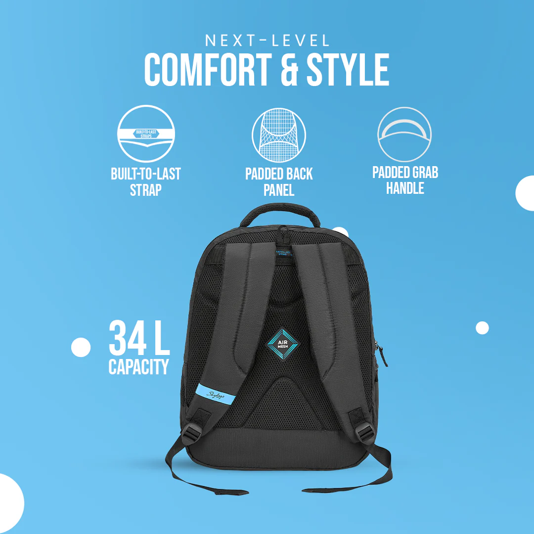Skybags Network RC  Laptop Backpack (E) Black - Image 5