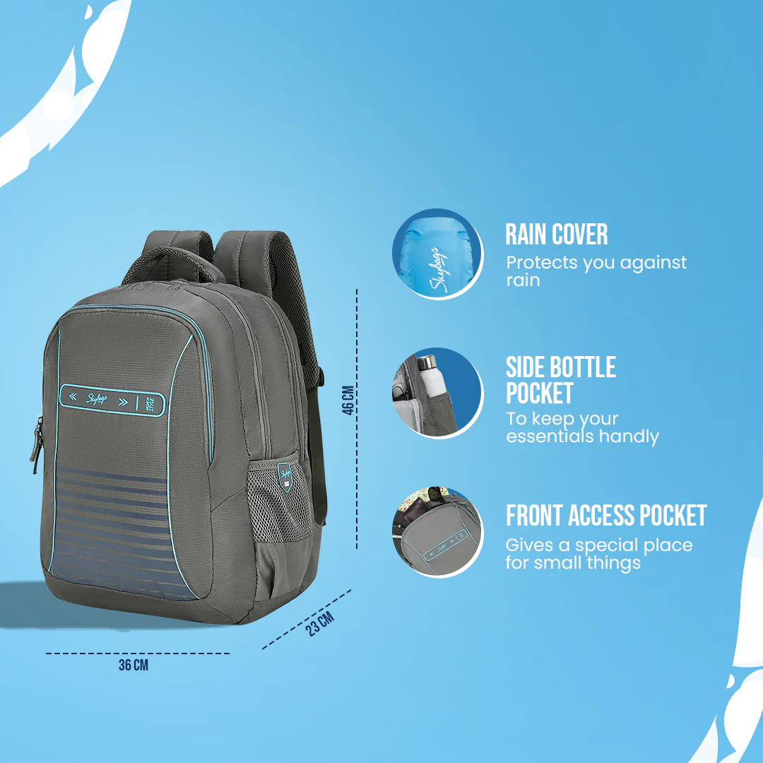 Skybags Network RC Laptop Backpack (E) Grey - Image 4