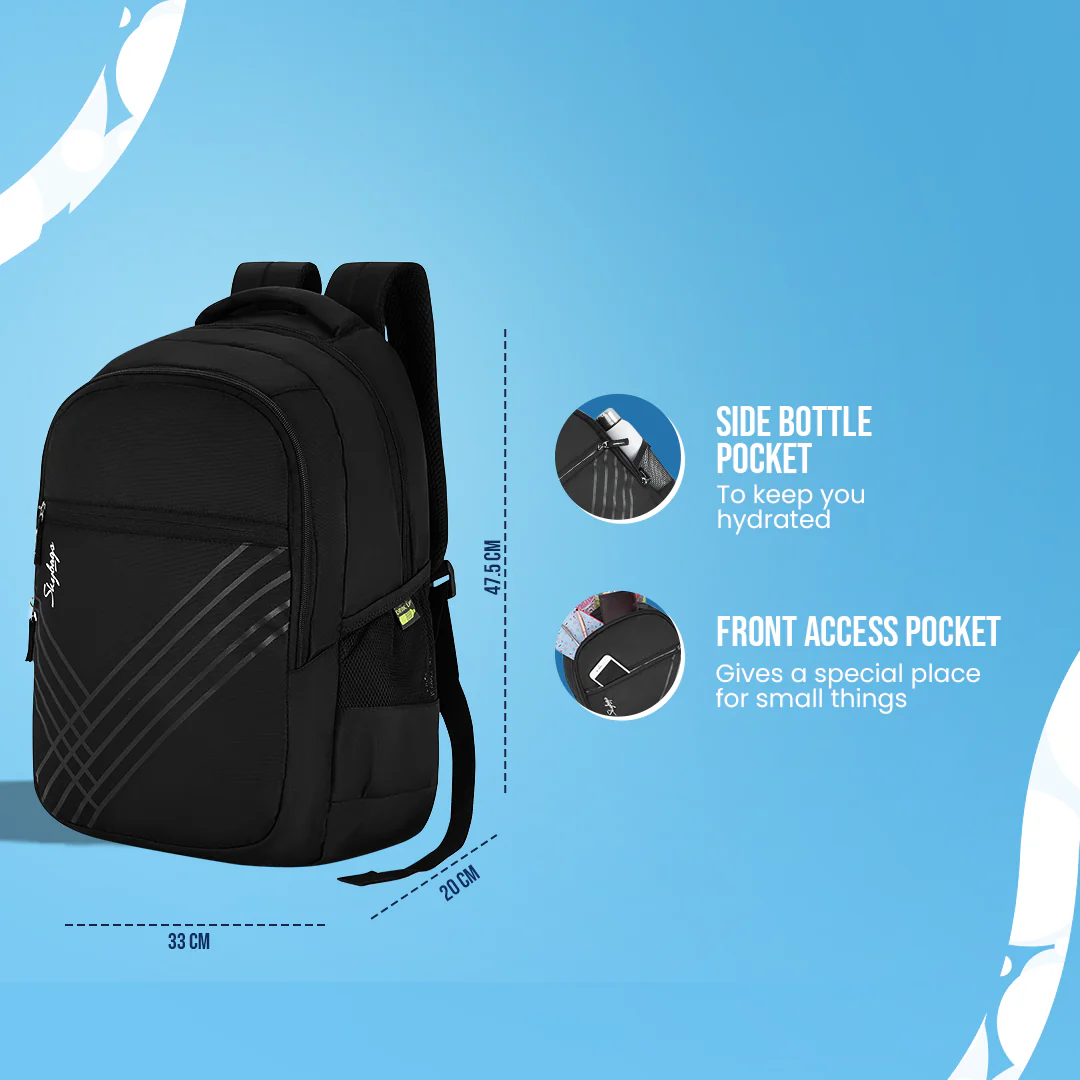 Skybags New Arthur Laptop Backpack (H) Black - Image 4