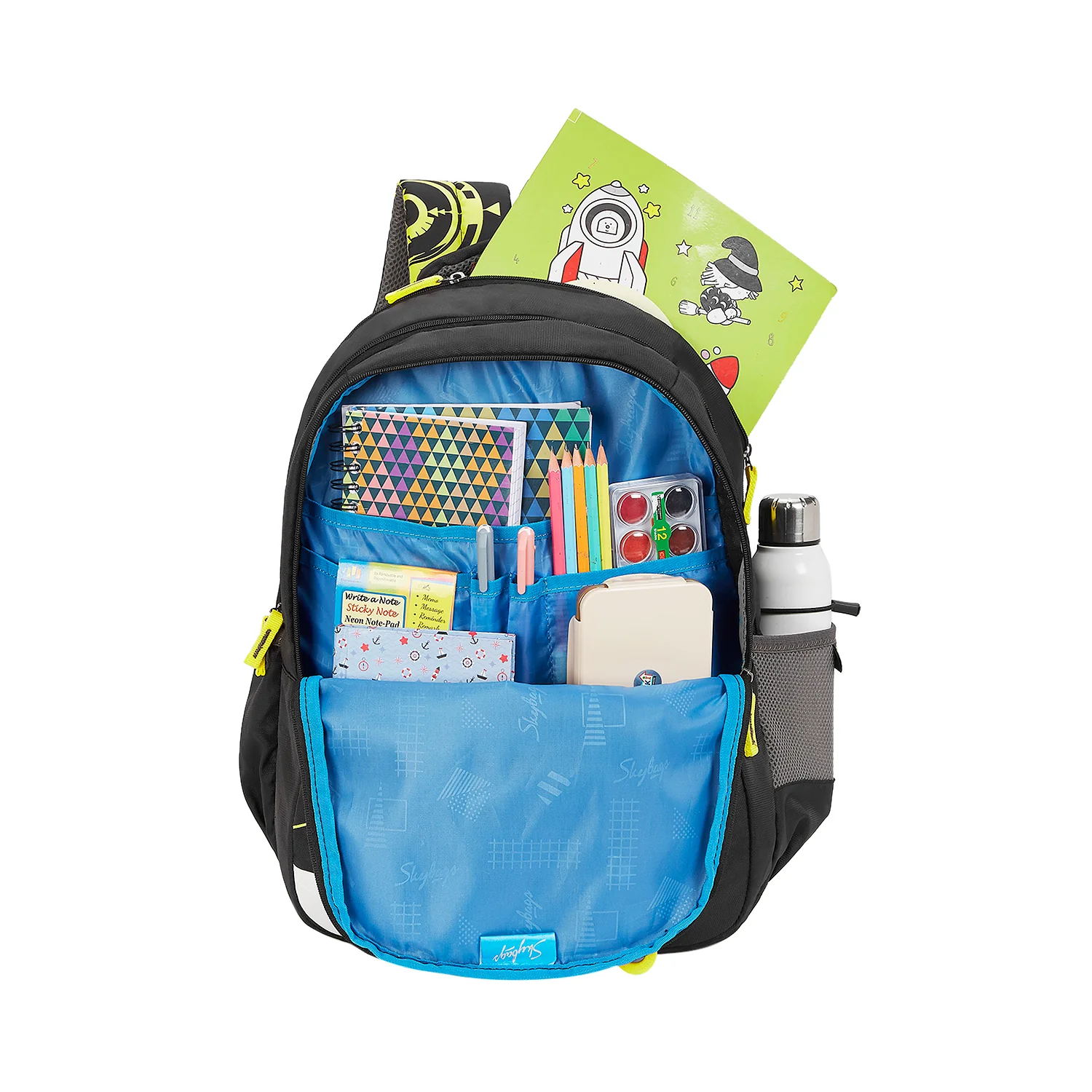 Skybags New Neon 22 04 School Backpack Black - Image 4