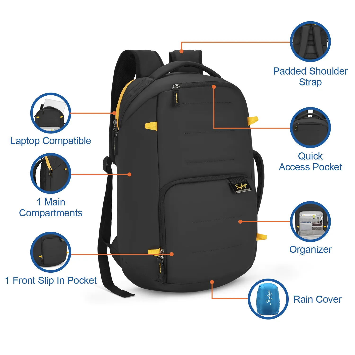 Skybags Offroader NX 05 Laptop Backpack Black - Image 9