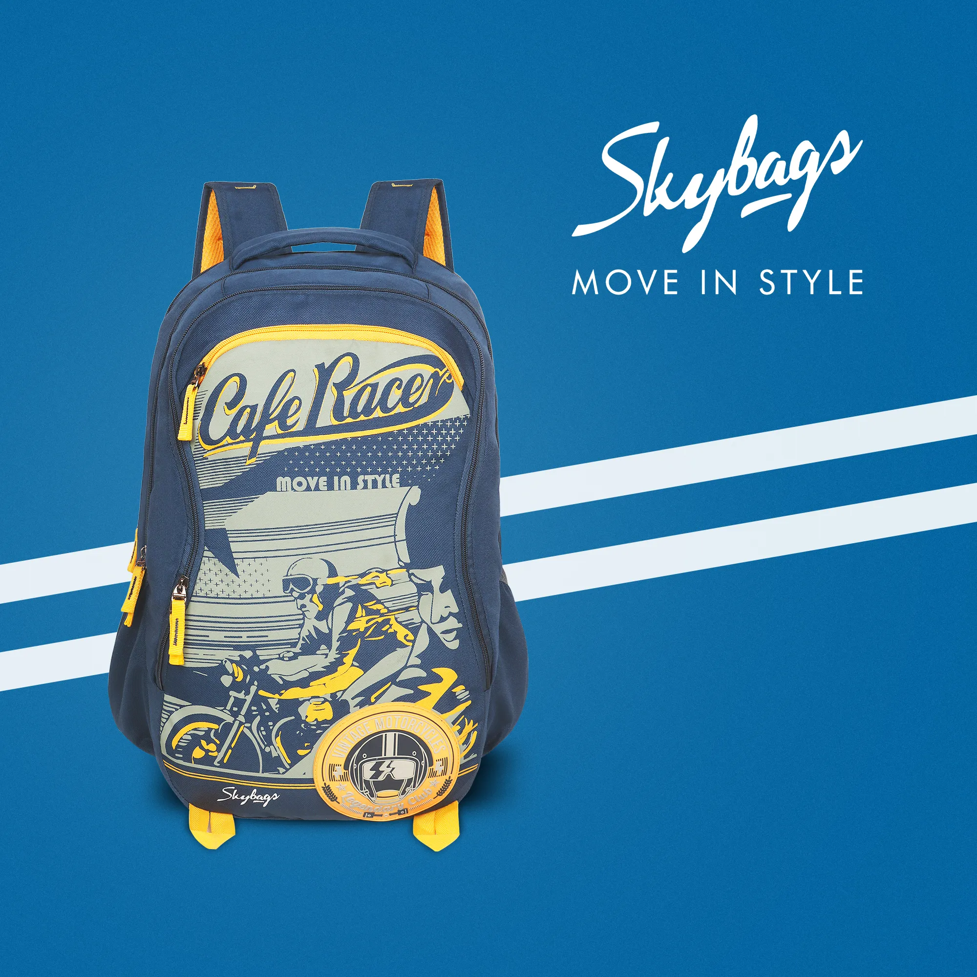Skybags Offroader Pro Laptop Backpack Navy Blue - Image 11