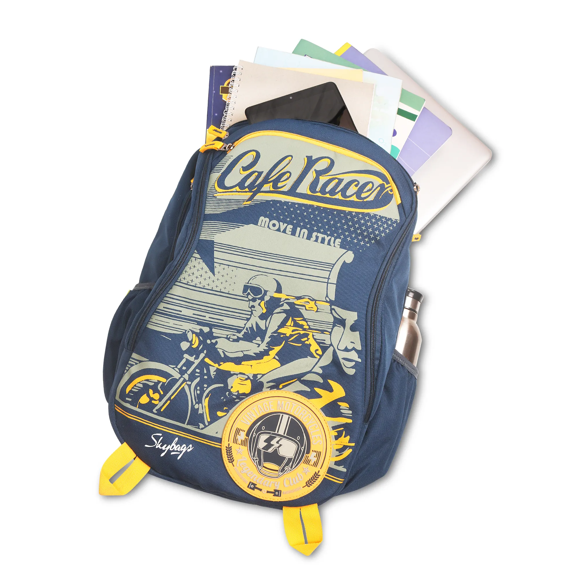 Skybags Offroader Pro Laptop Backpack Navy Blue - Image 12