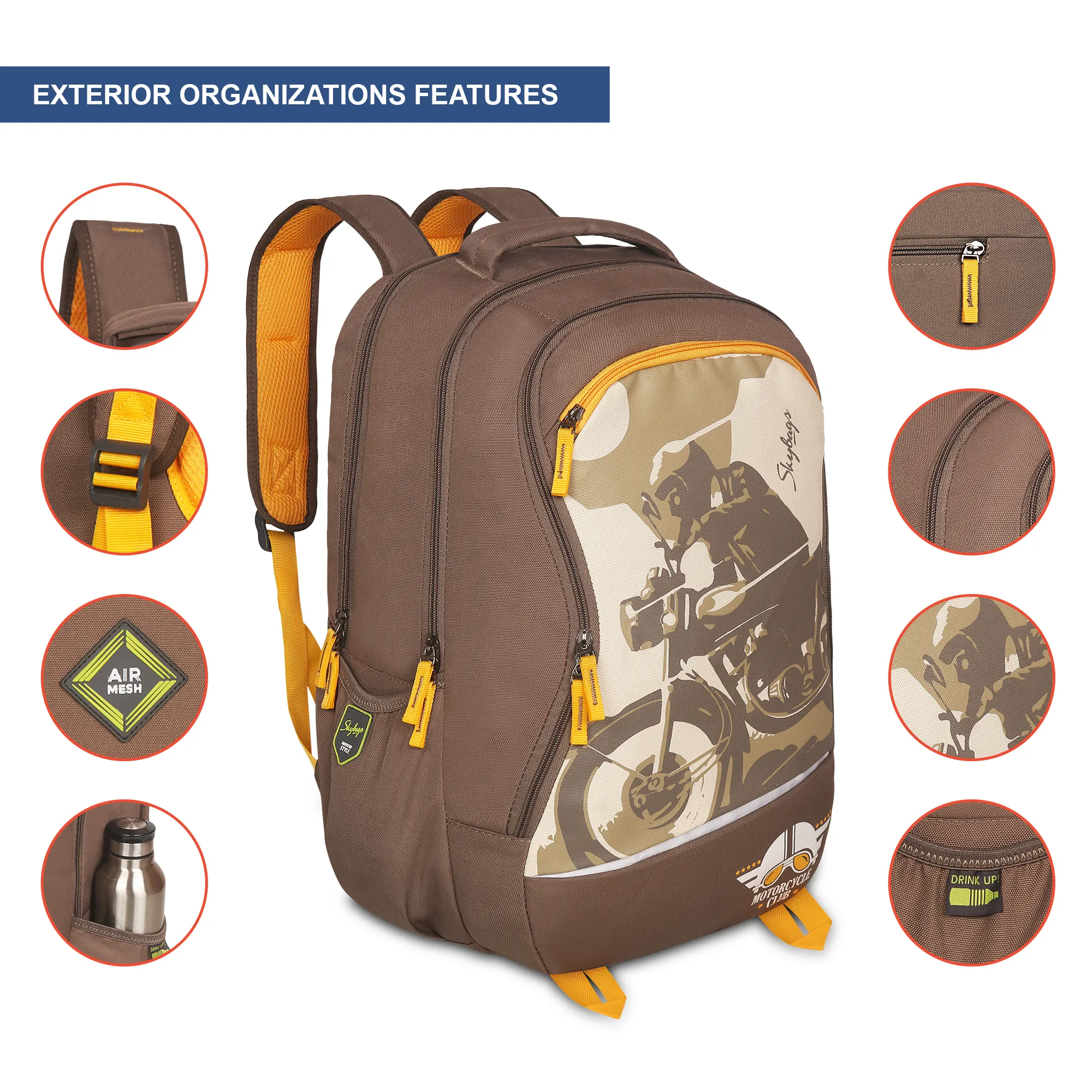 Skybags Offroader Pro Laptop Backpack Navy Blue - Image 19