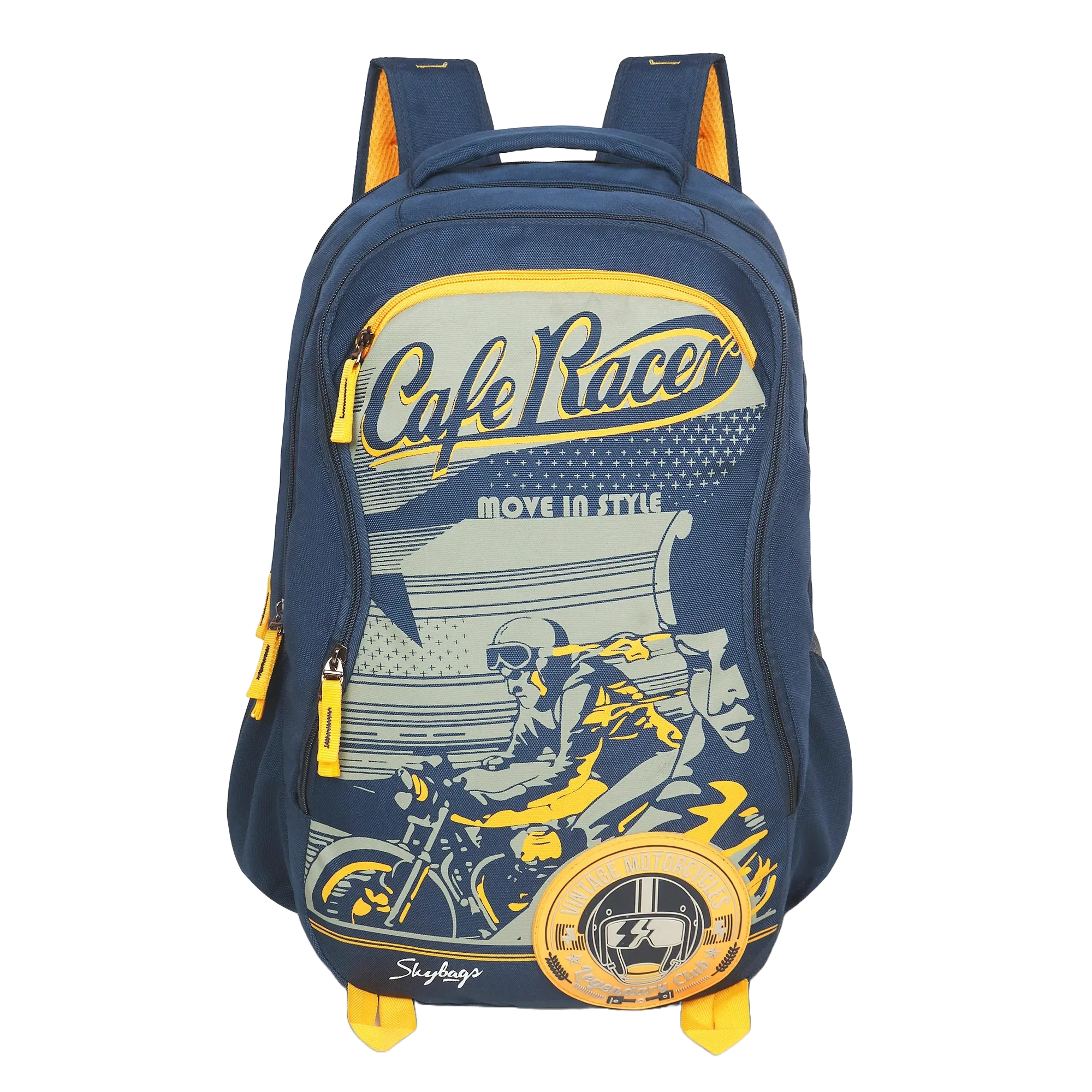 Skybags Offroader Pro Laptop Backpack Navy Blue - Image 25
