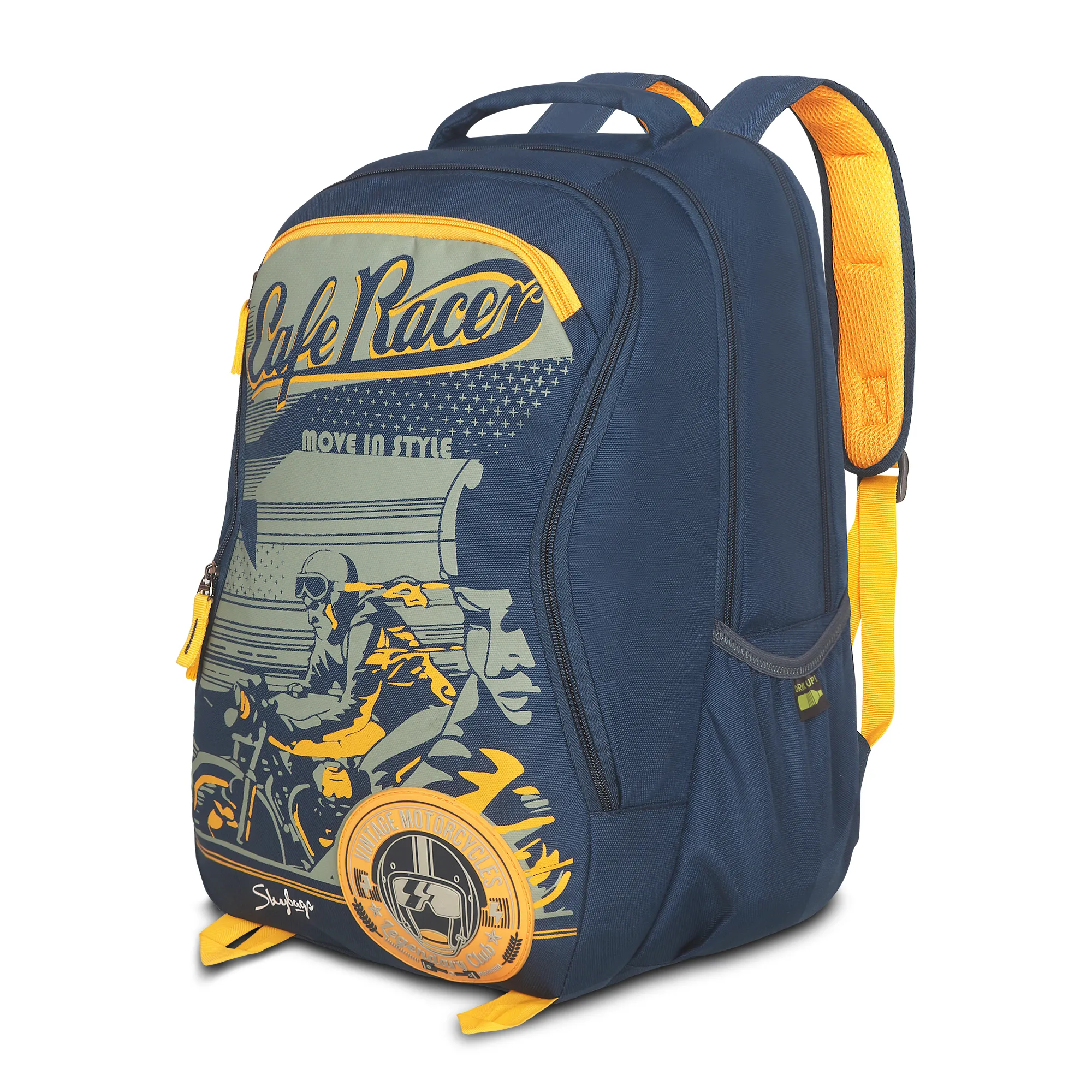Skybags Offroader Pro Laptop Backpack Navy Blue - Image 3