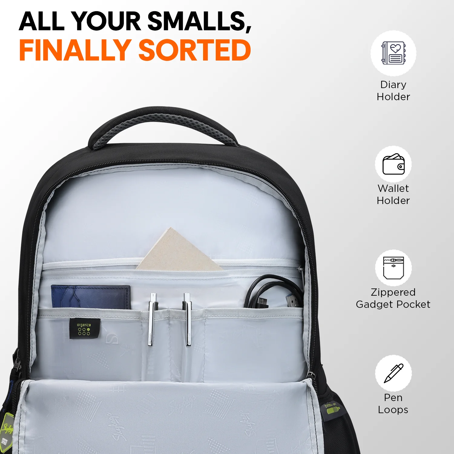 Skybags Propack Plus Laptop Backpack Black - Image 4