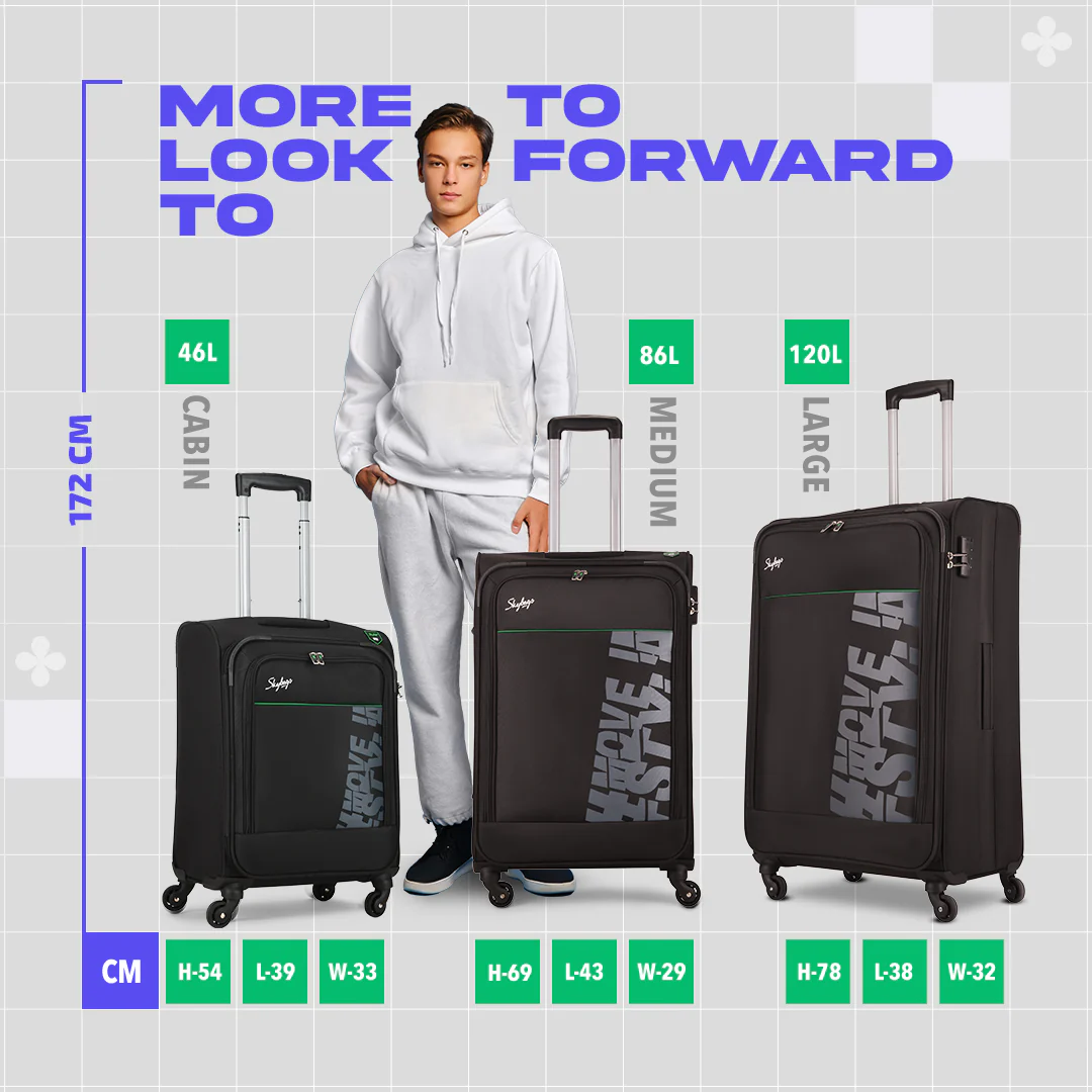 SKYBAGS RHUMBA SOFT CASE LUGGAGE TROLLEY BAG BLACK - Image 6