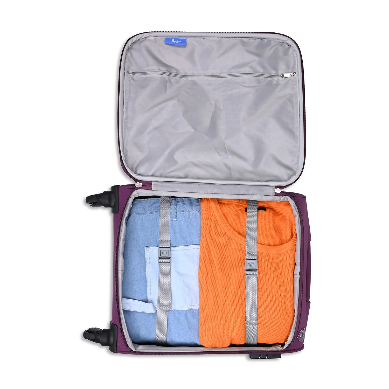 SKYBAGS RHUMBA SOFT CASE LUGGAGE TROLLEY BAG PURPLE - Image 14