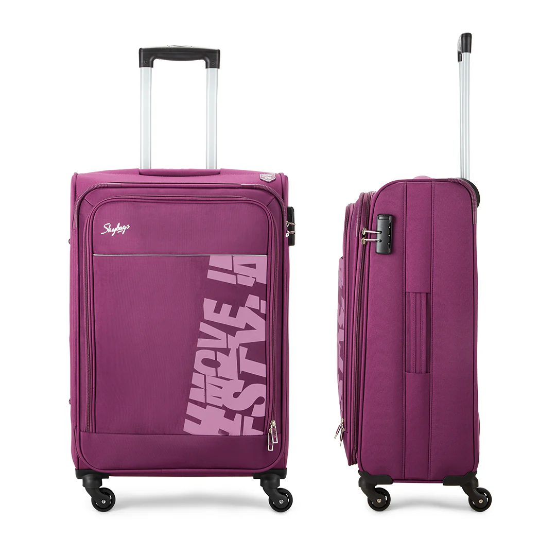 SKYBAGS RHUMBA SOFT CASE LUGGAGE TROLLEY BAG PURPLE - Image 2