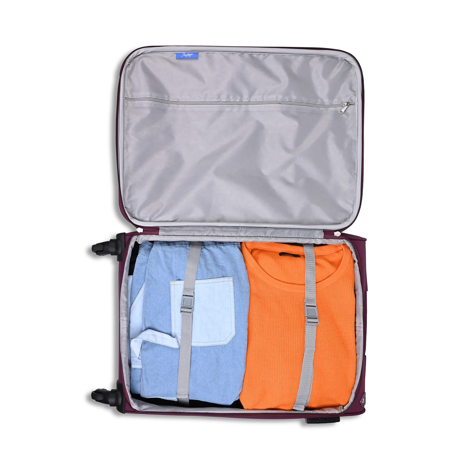 SKYBAGS RHUMBA SOFT CASE LUGGAGE TROLLEY BAG PURPLE - Image 25