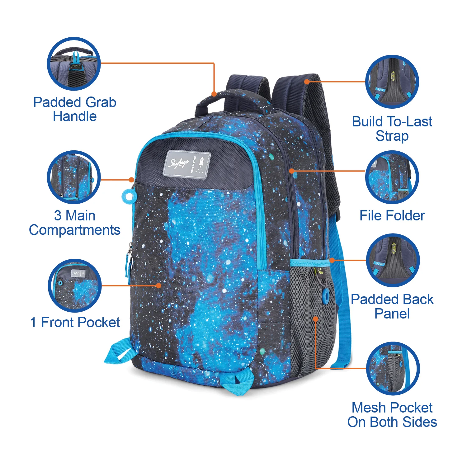 Skybags Riddle 1 School Bp Black - Image 8