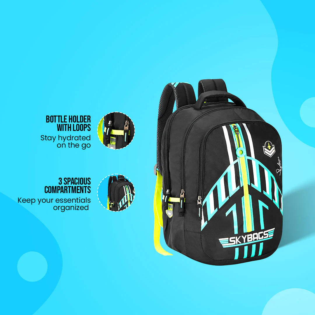 Skybags Riddle 2 School Bp Black - Image 6