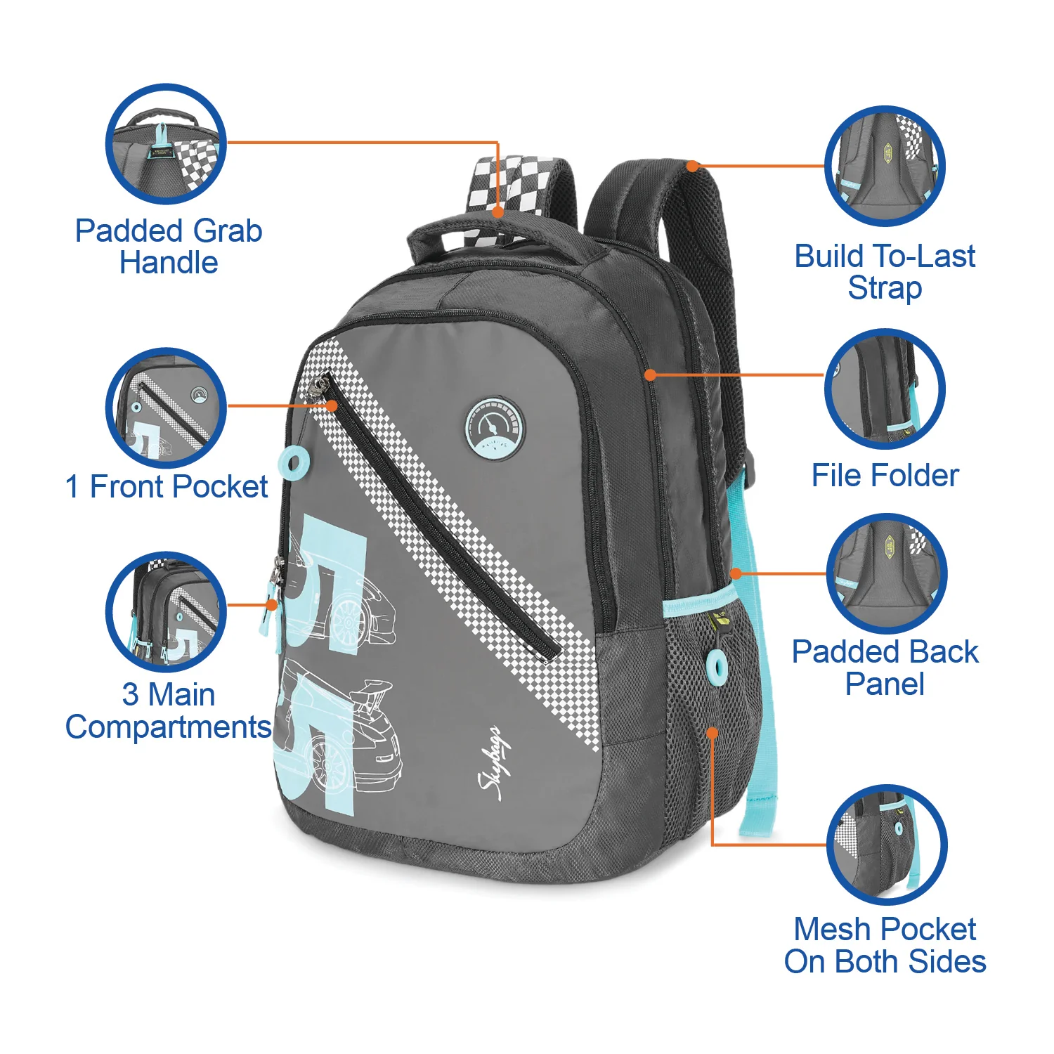 Skybags Riddle 3 School Bp Black - Image 8