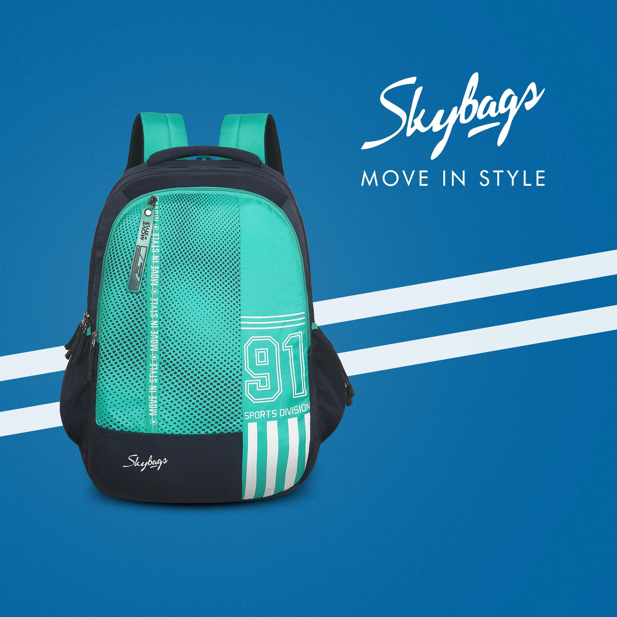 Skybags Shield 02 School Backpack Teal - Image 11