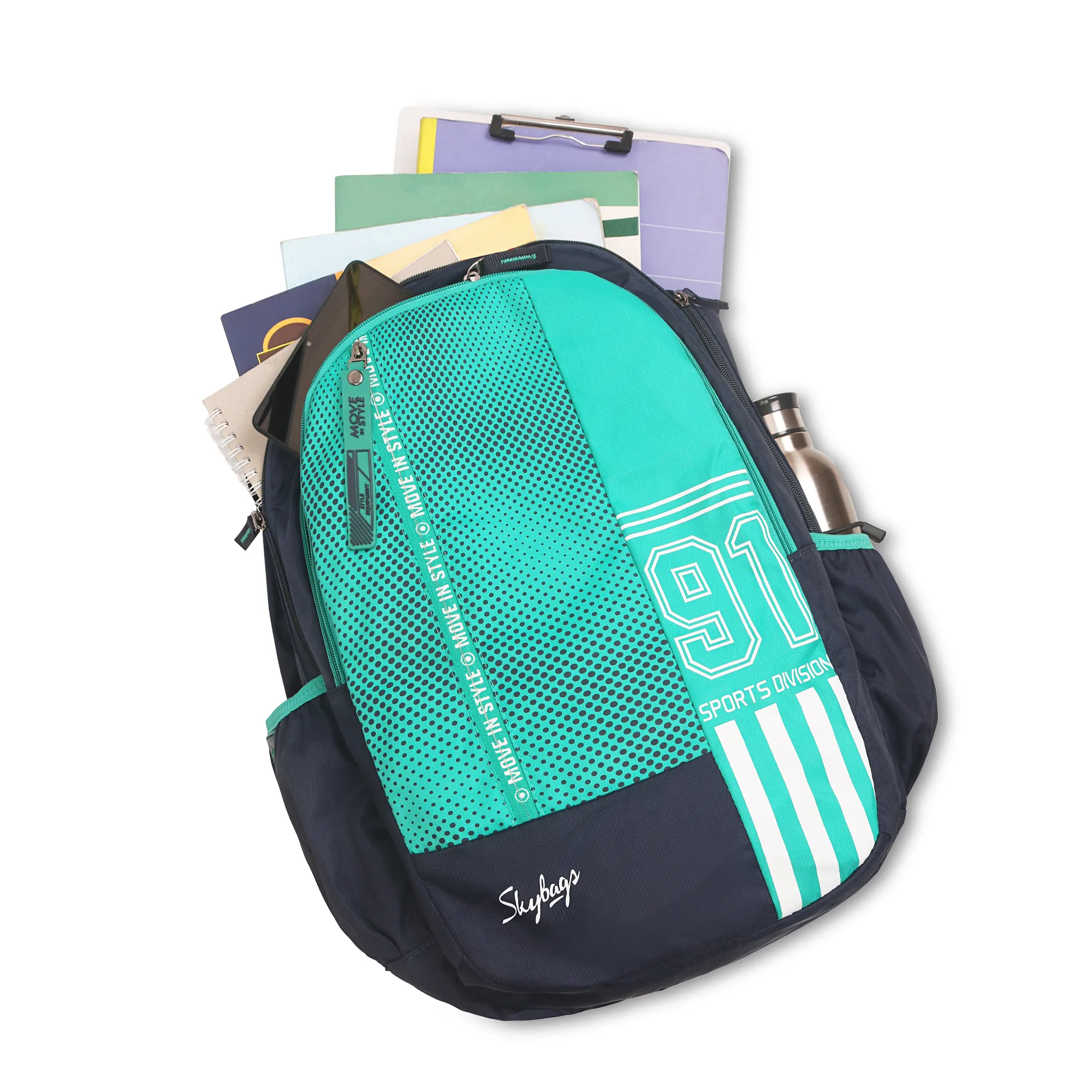 Skybags Shield 02 School Backpack Teal - Image 12
