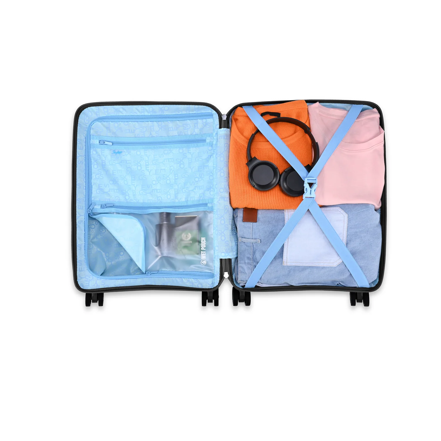 SKYBAGS SKYLITE HARD CASE LUGGAGE TROLLEY BAG BLACK - Image 7