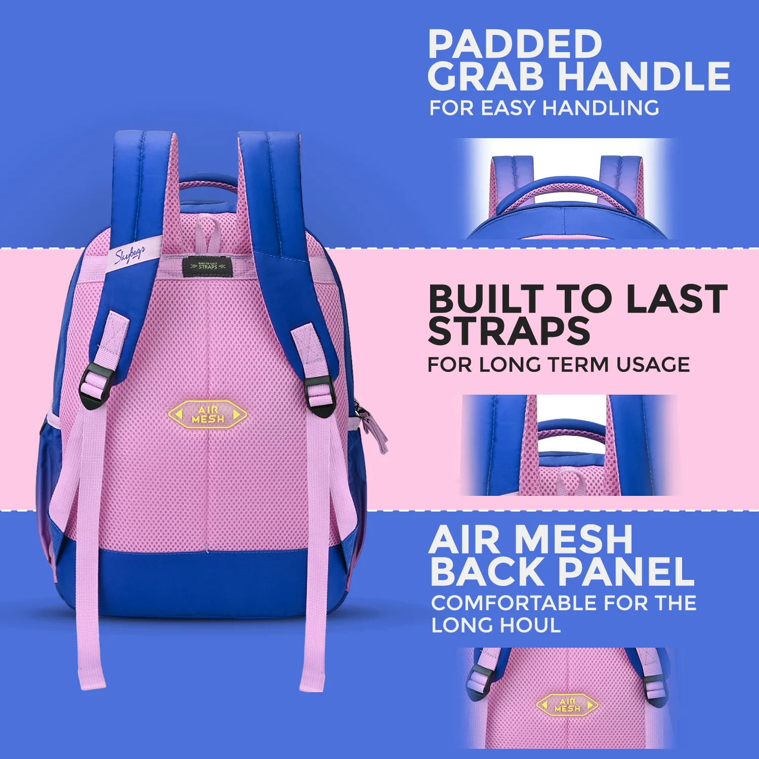 Skybags SNUGGLE 01 SCHOOL BACKPACK ORCHID BLUE - Image 5