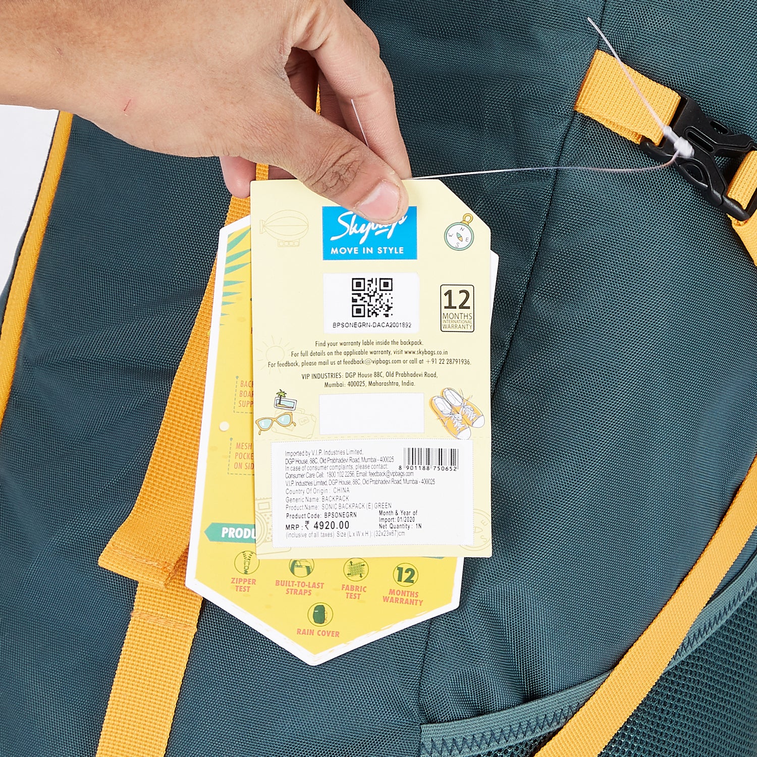 Skybags Sonic Backpack (E) Green - Image 7