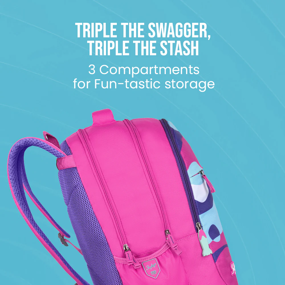 Skybags Squad 03 School Backpack Pink - Image 2