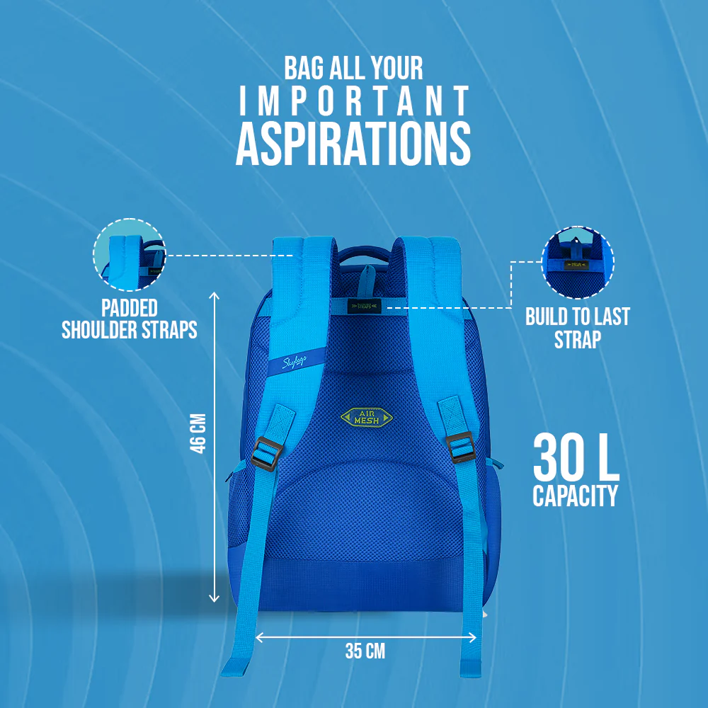 Skybags Squad 05  School Backpack Blue - Image 2