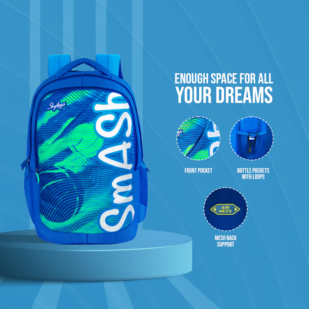 Skybags Squad 05  School Backpack Blue - Image 4