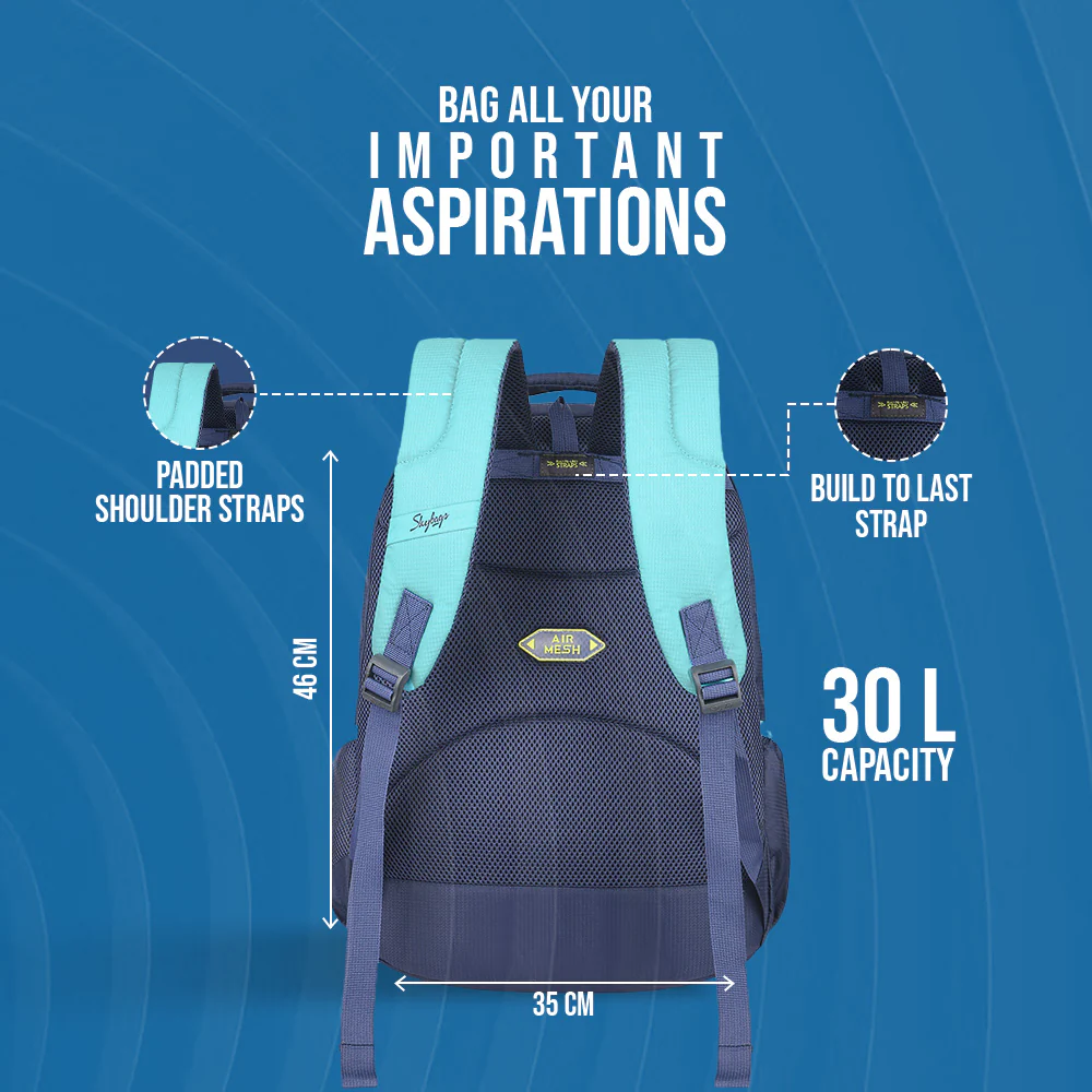 Skybags Squad 07 School Backpack Indigo - Image 3