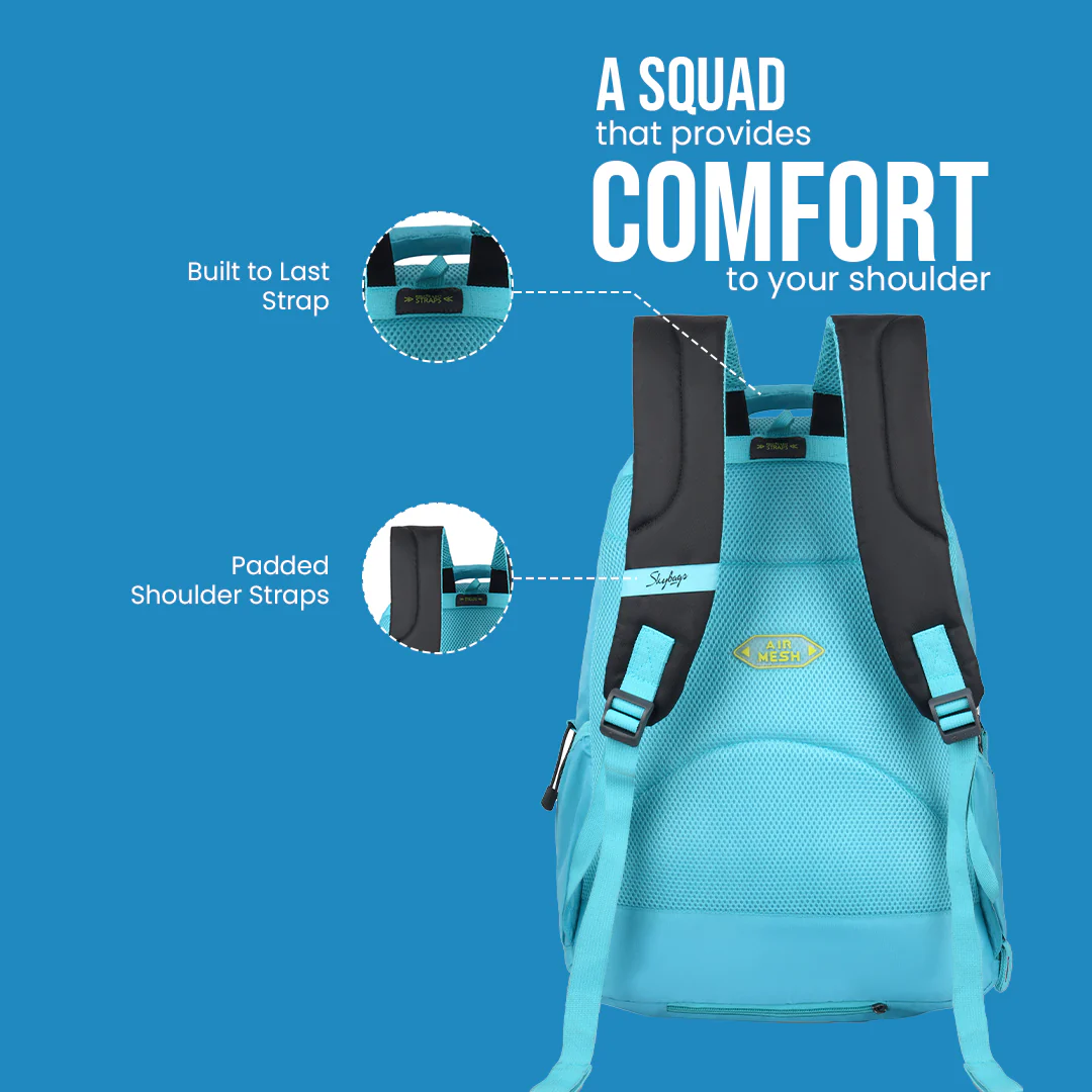 Skybags Squad Nxt 03 School Backpack Sky Blue - Image 3