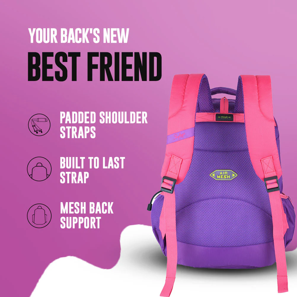 Skybags Squad Plus 04 School Backpack Purple - Image 3