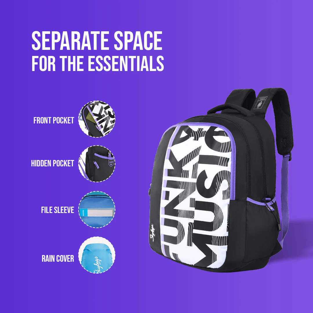 Skybags Stan Pro 01 School Backpack Black - Image 5