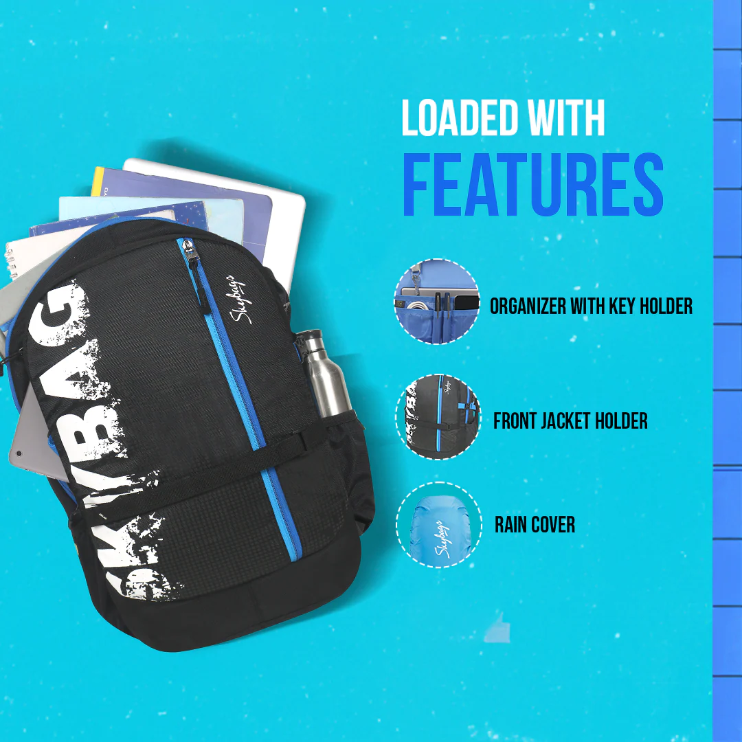 Skybags Strider Nxt 01  Laptop Backpack (H) Black - Image 5