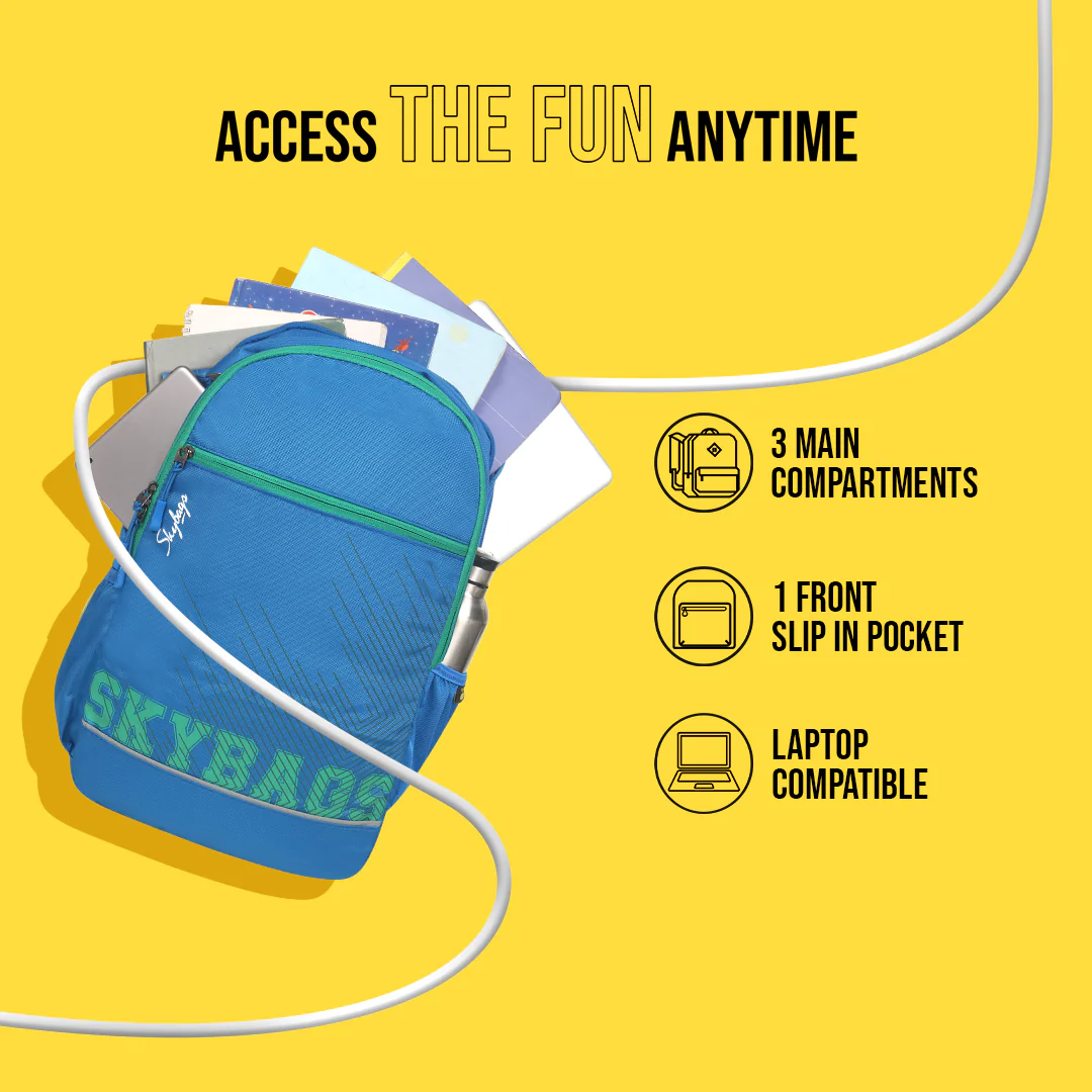 Skybags Strider Pro 01 Laptop Backpack (H) R Blu - Image 4
