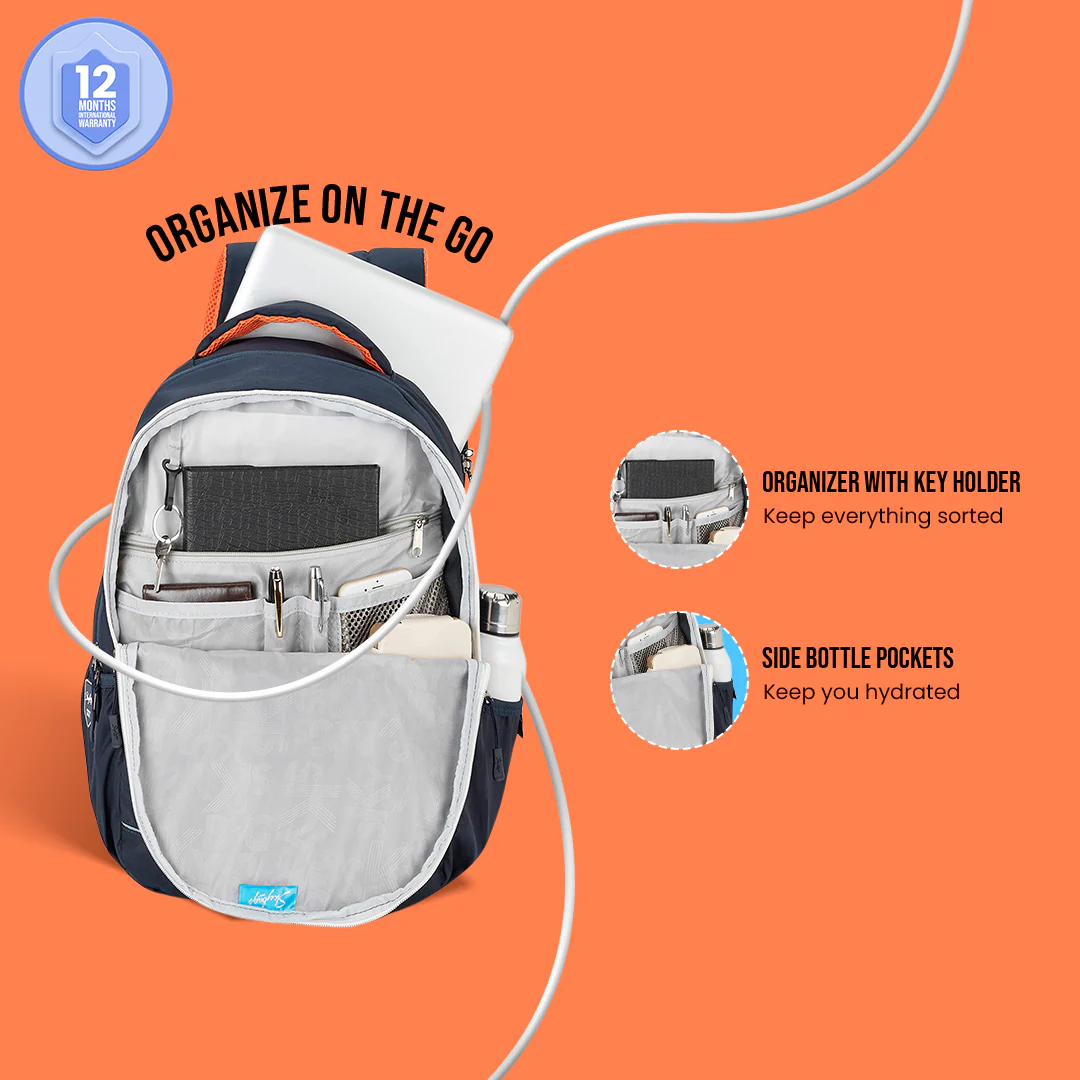 Skybags Strider Pro 03 Laptop Backpack (H) Nbl - Image 4