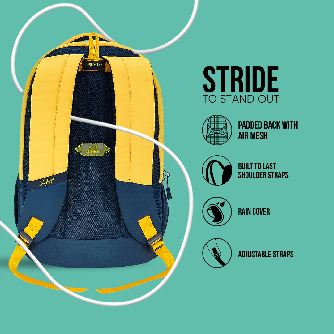 Skybags Strider Pro 05 Laptop Backpack (H) Ylw - Image 5