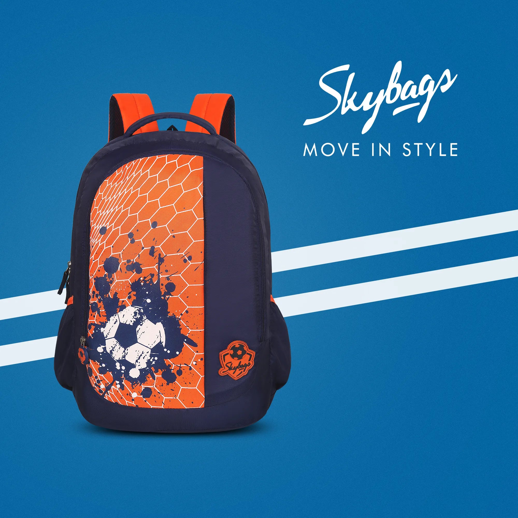 Skybags Strike 01 School Backpack Red - Image 10