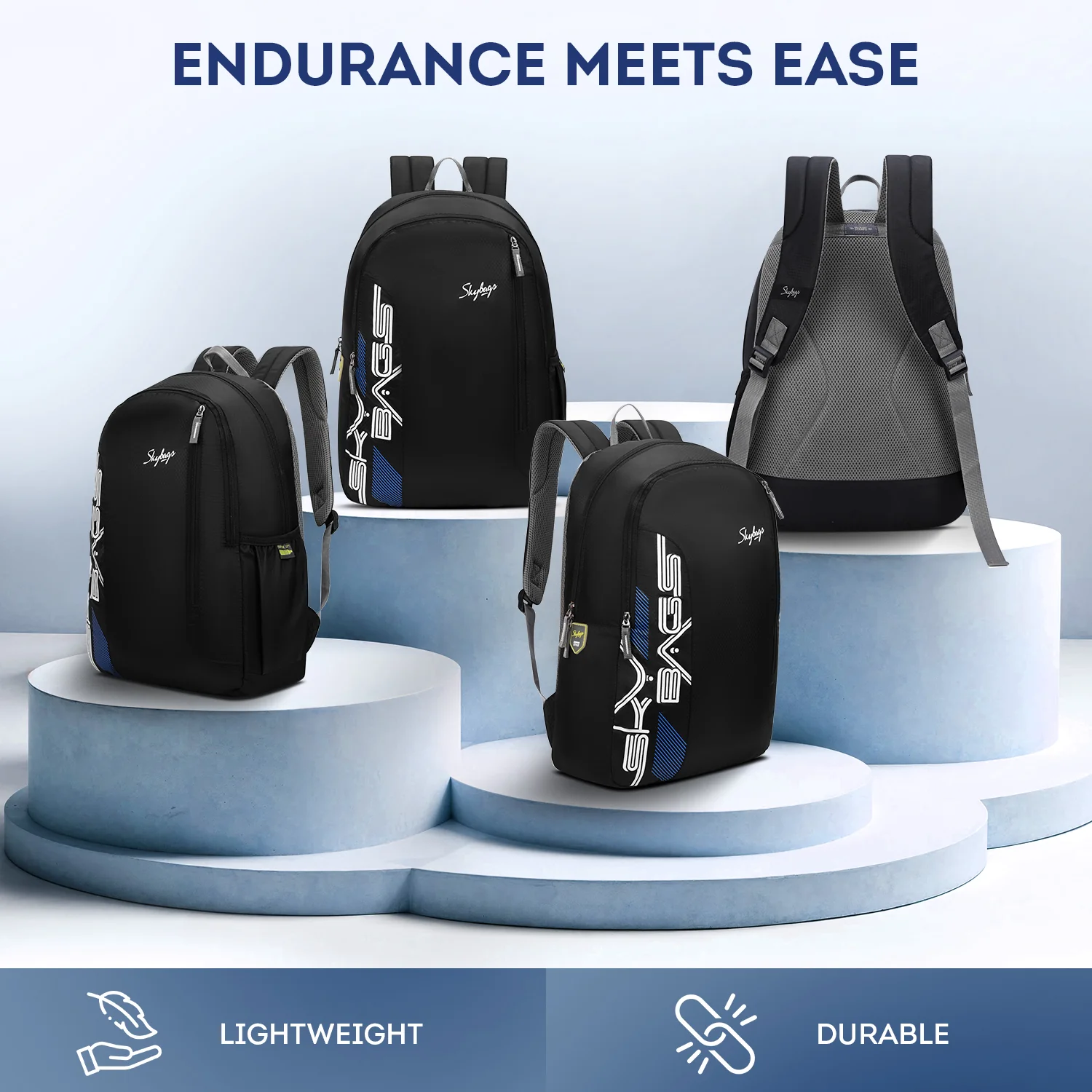 Skybags Sync School Backpack Black - Image 3
