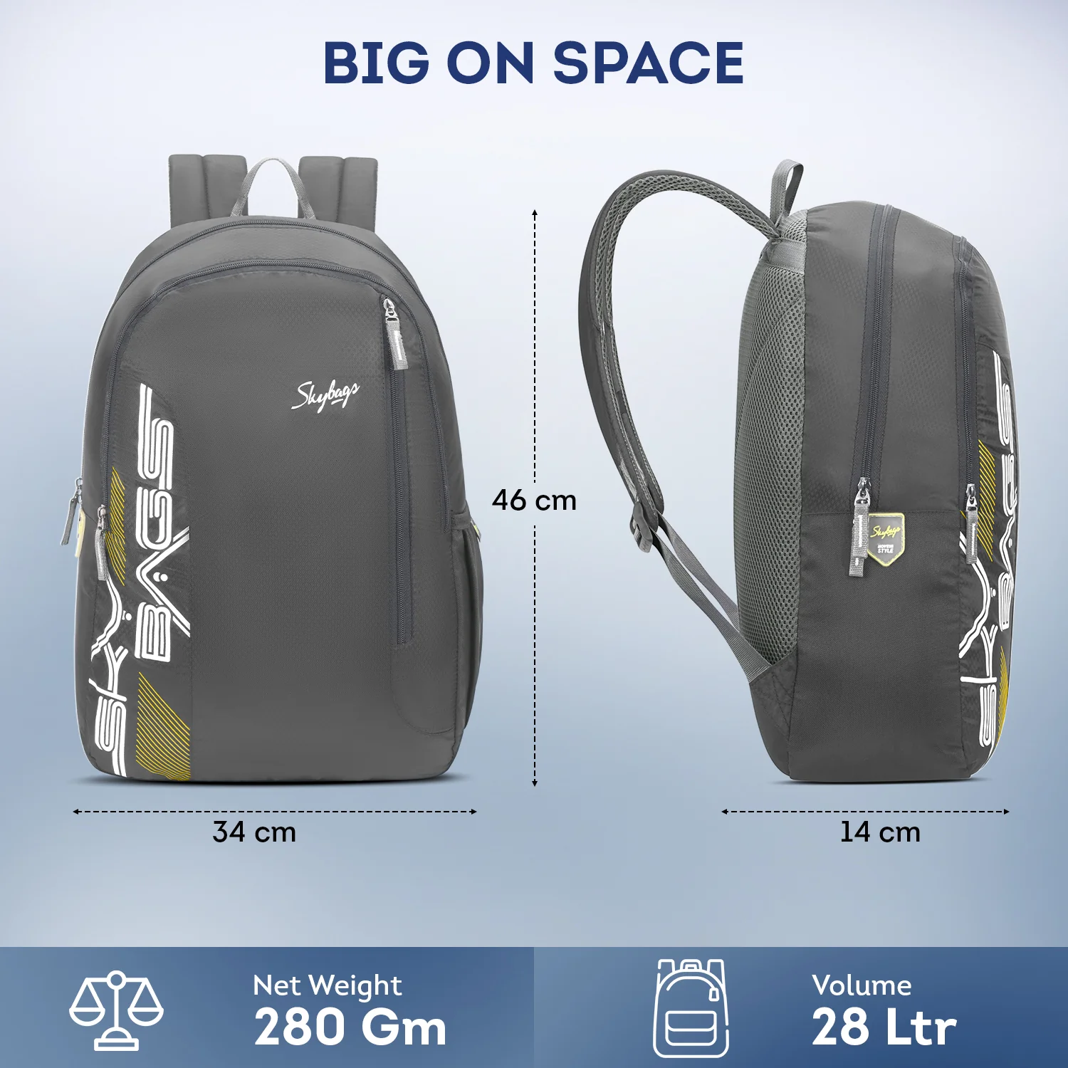 Skybags Sync School Backpack Grey - Image 5