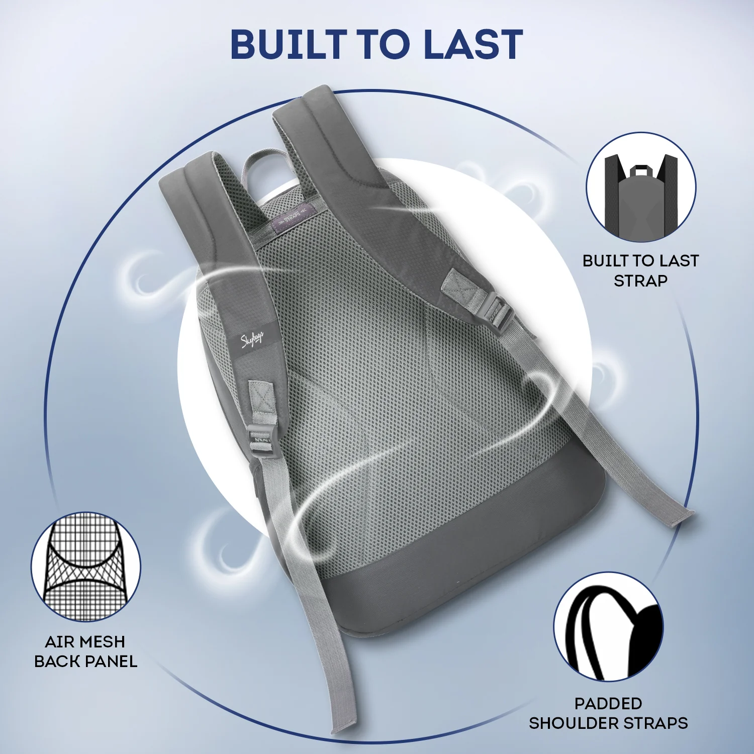 Skybags Sync School Backpack Grey - Image 6