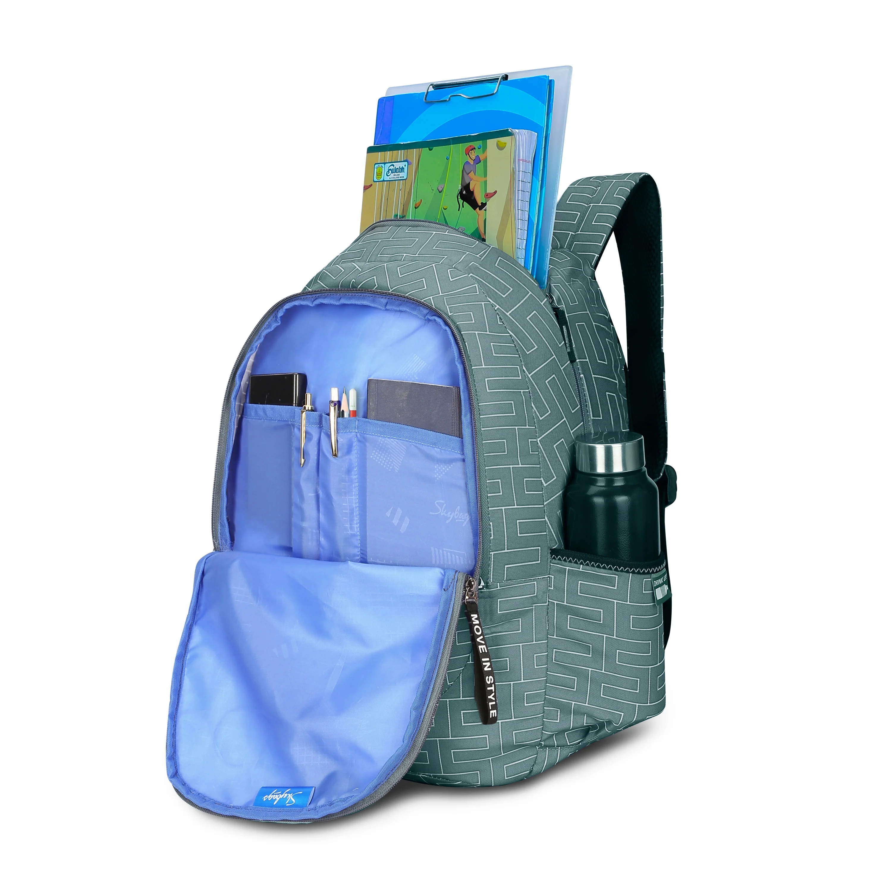 Skybags TANGO 01 SCHOOL BACKPACK GREY - Image 7