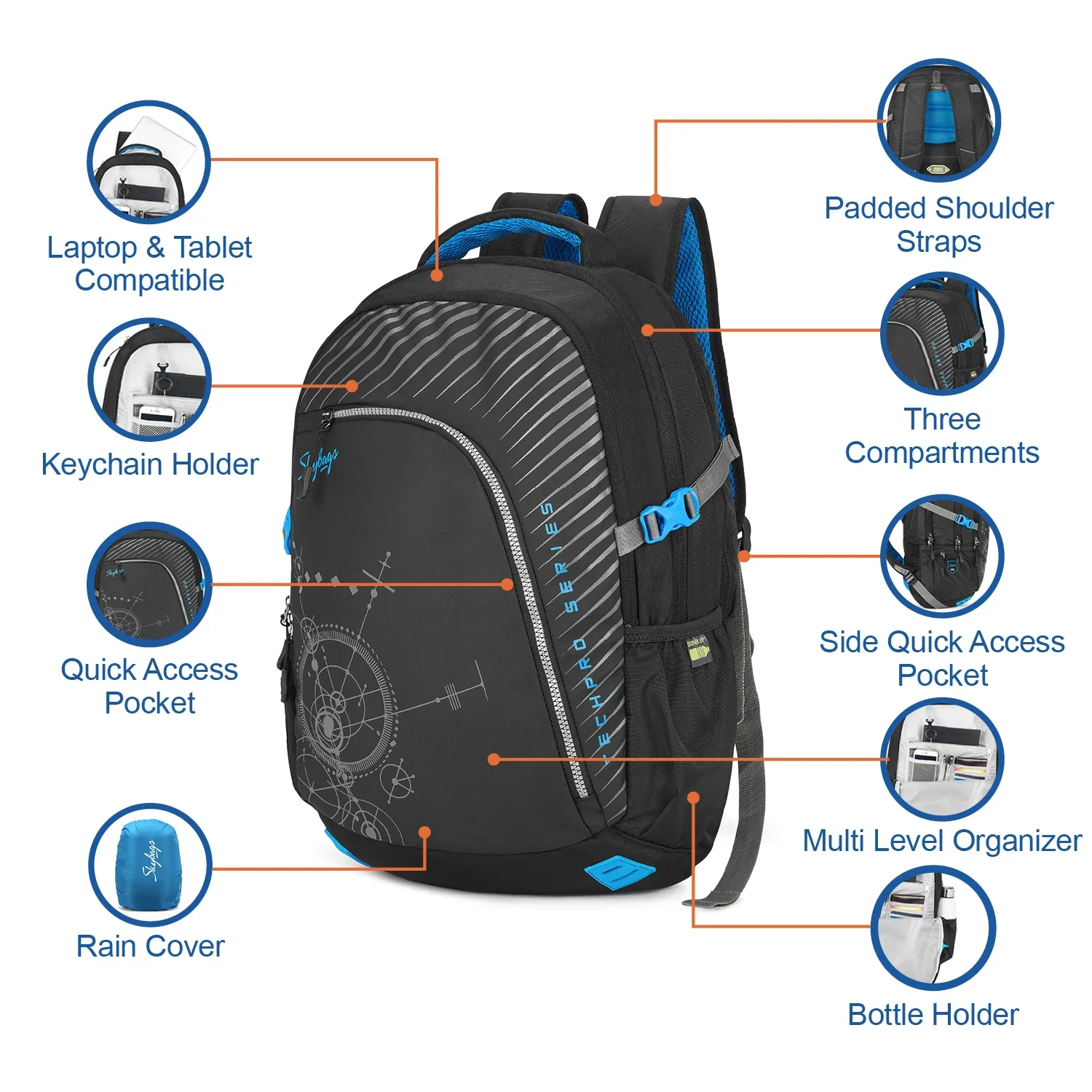 Skybags Valor Pro 03 Laptop Backpack Black - Image 9