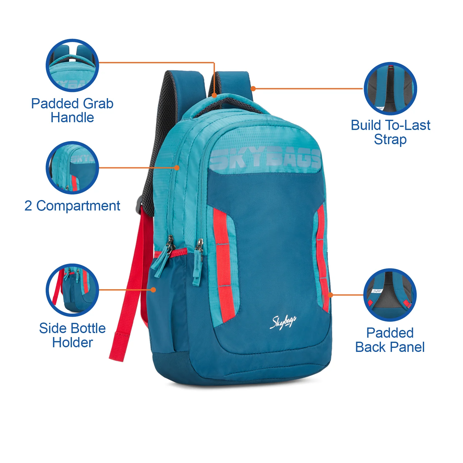 Skybags Voxel  22L Backpack Blue - Image 8