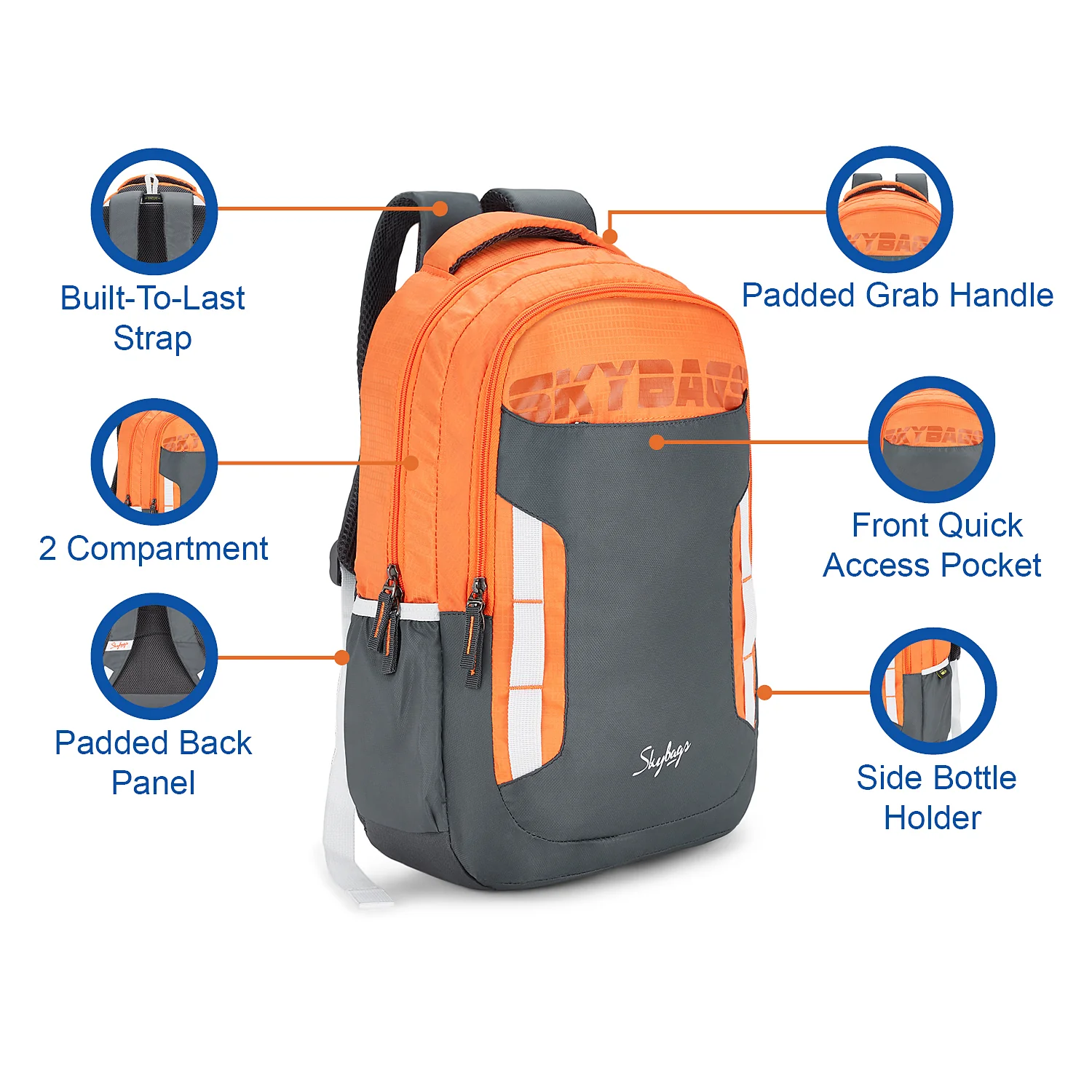 Skybags Voxel 22L Backpack Orange - Image 6