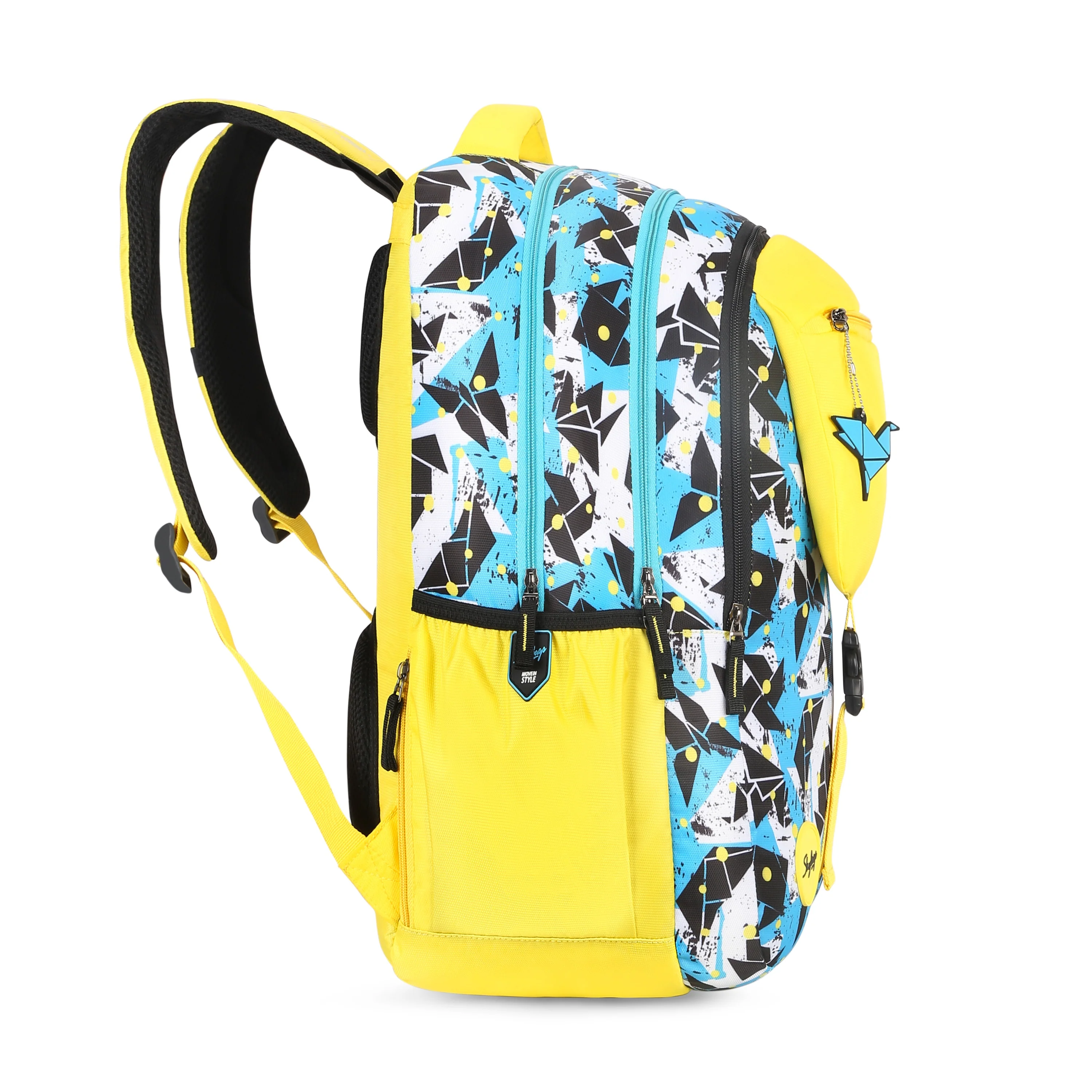 Skybags WOKE PRO 01 SCHOOL BACKPACK YELLOW BLUE - Image 4