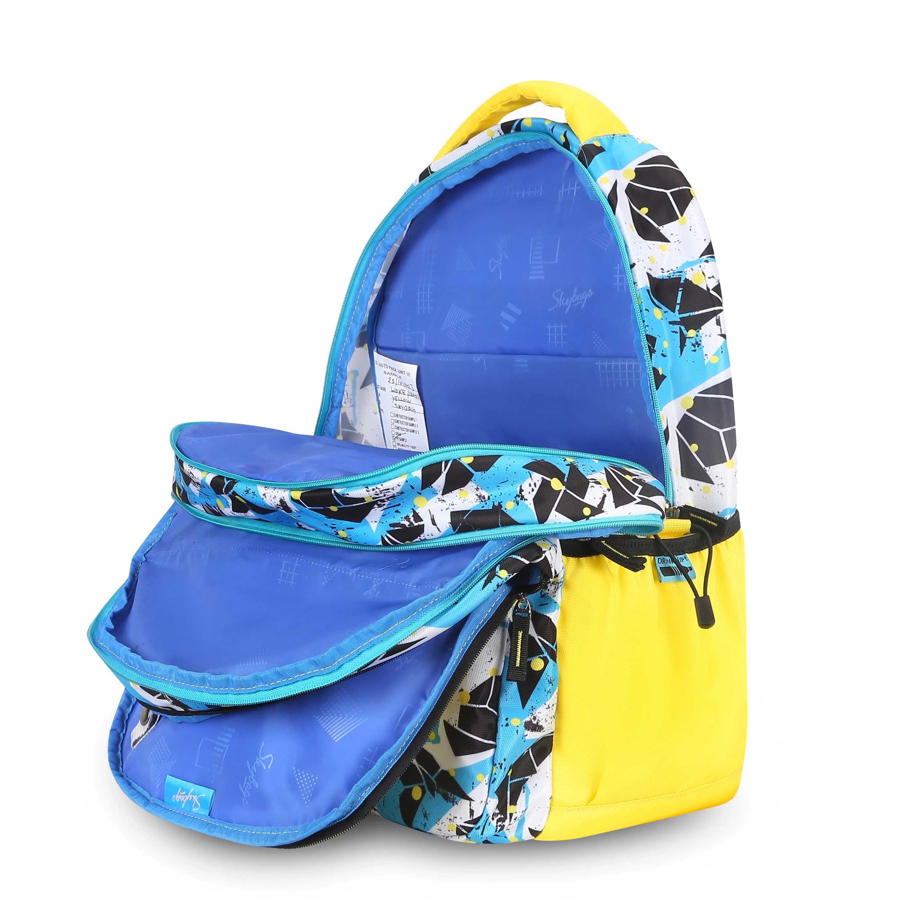 Skybags WOKE PRO 01 SCHOOL BACKPACK YELLOW BLUE - Image 9