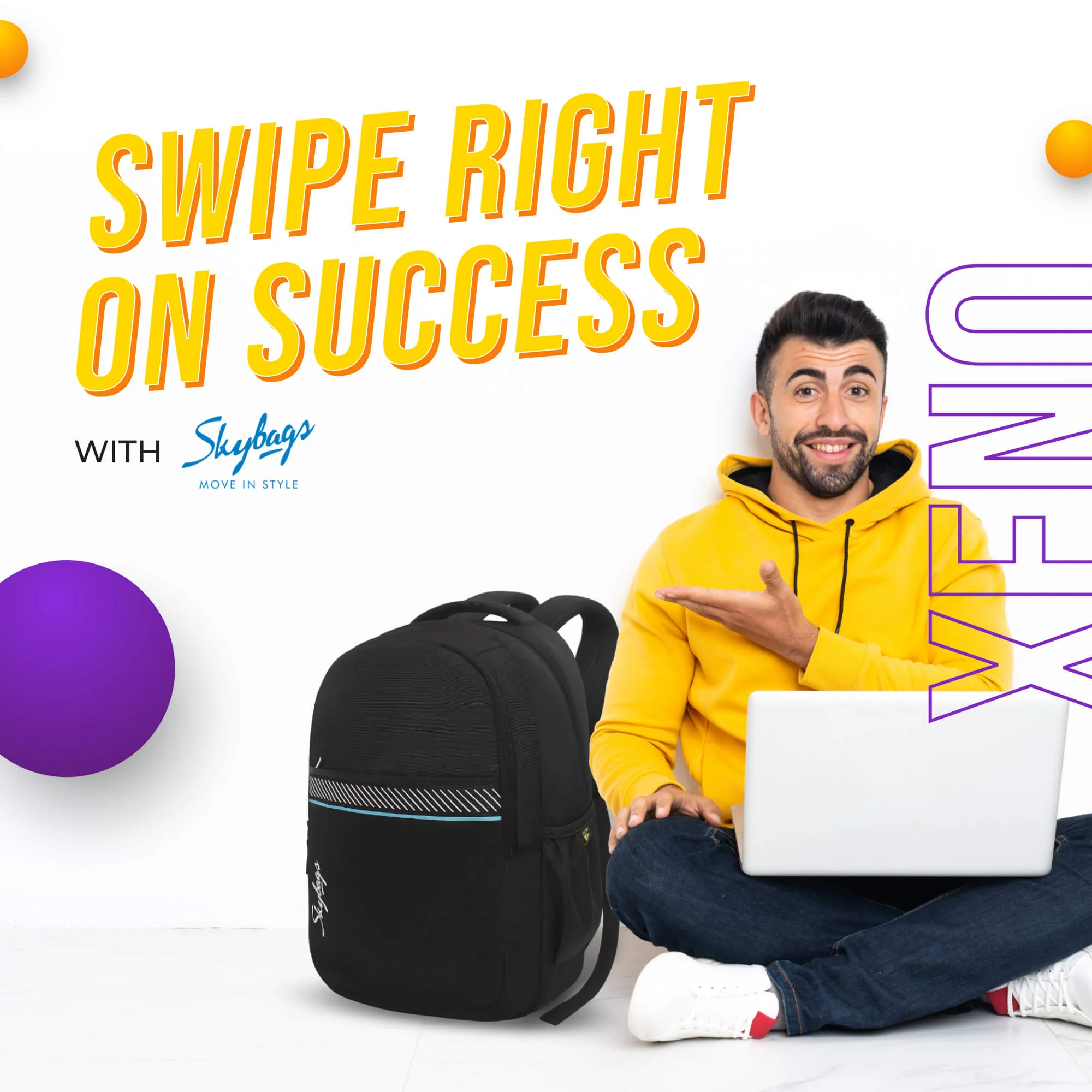Skybags Xeno 01  Laptop Backpack (E) Black - Image 2